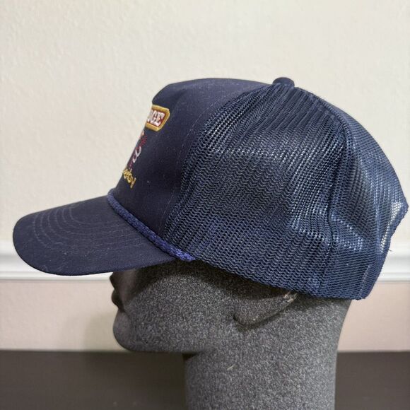 Vintage 2008 Topaz Lodge Fishing‎ Derby Blue Snapback Trucker Hat Rope Cap Lures - Picture 3 of 11